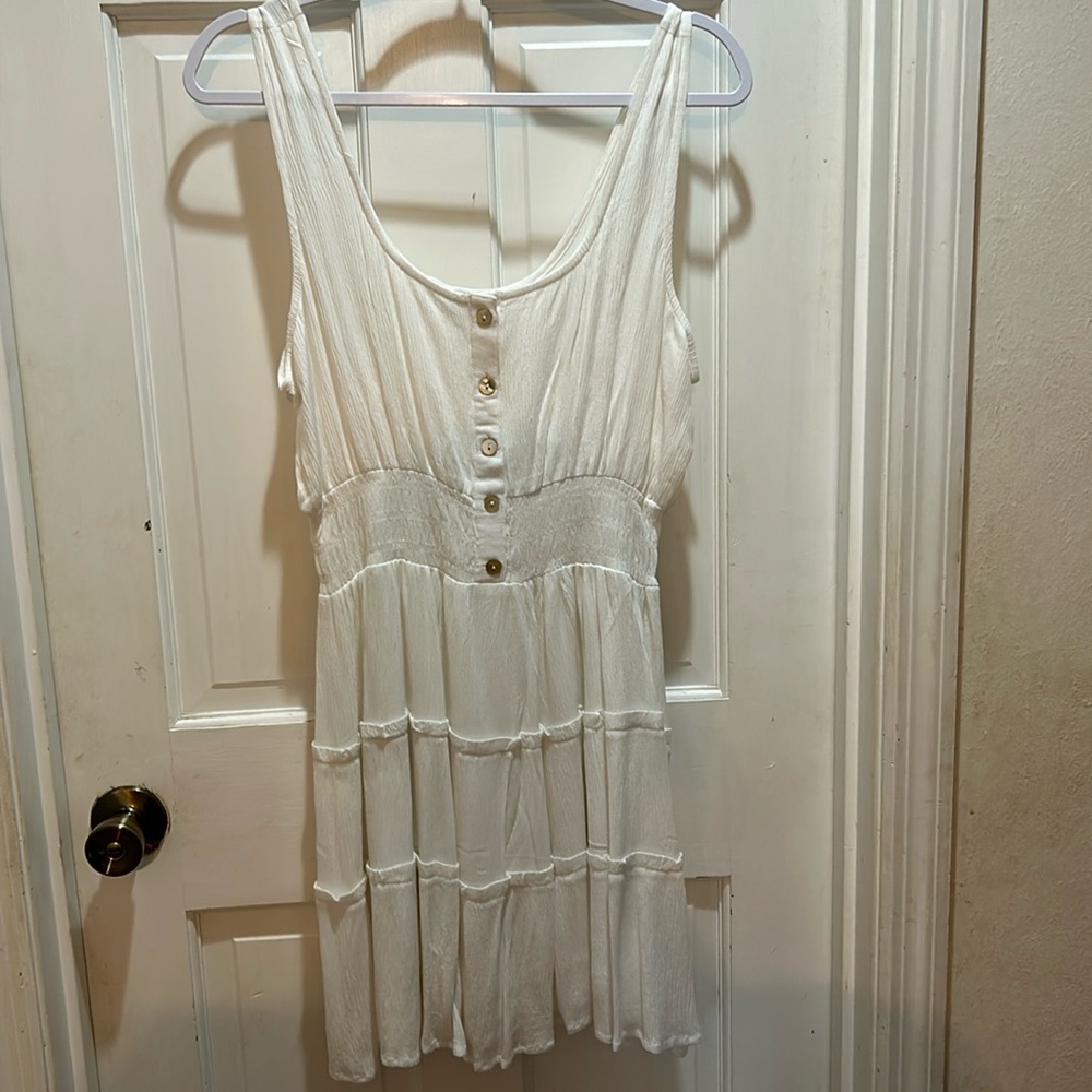 large white sleeveless dress